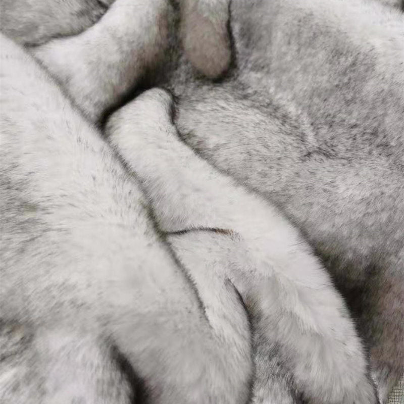 Luxurious Warmth: Faux Silver or Amber Fox Fur Blanket
