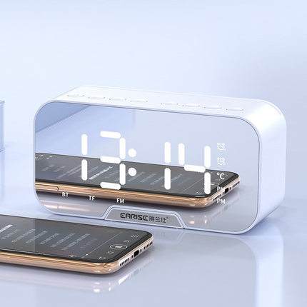 Sync Your Sound: Wireless Bluetooth Speaker with Alarm Clock