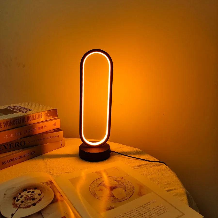 Modern Glow: Three-Color Dimming LED Ring Lamp