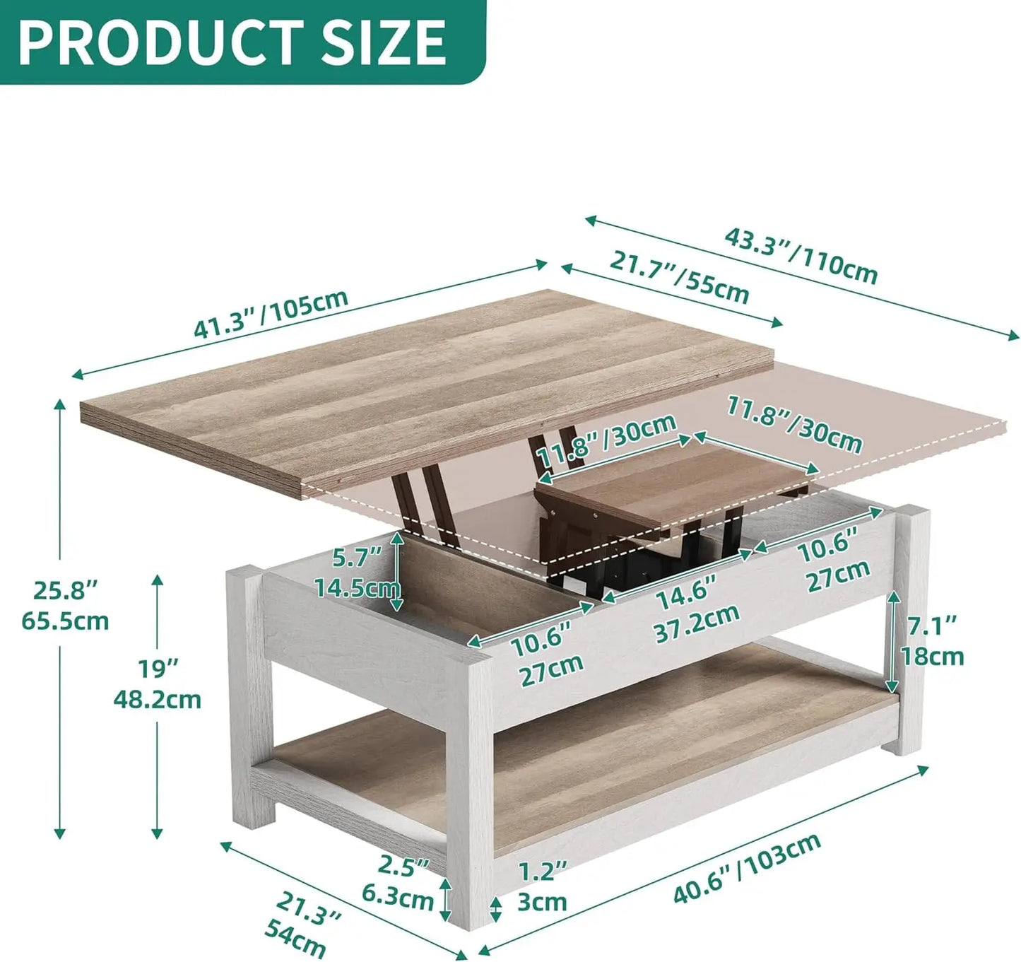 Want one Versatile Table? 3-in-1 Lift Top Coffee Table with Storage