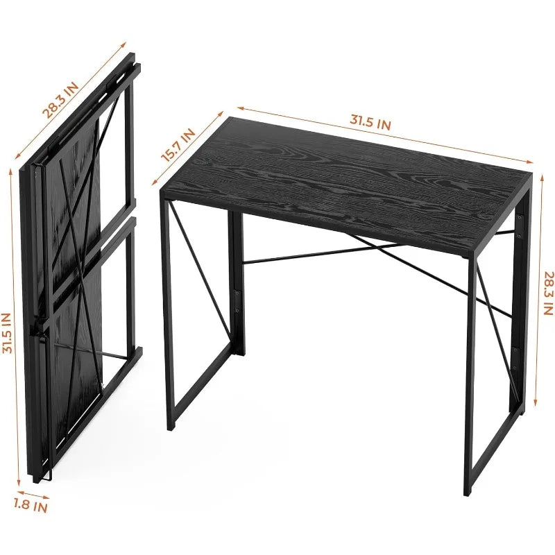 Instant Multifunctional Workspace: No-Assembly Folding Desk, 39.4 Inches