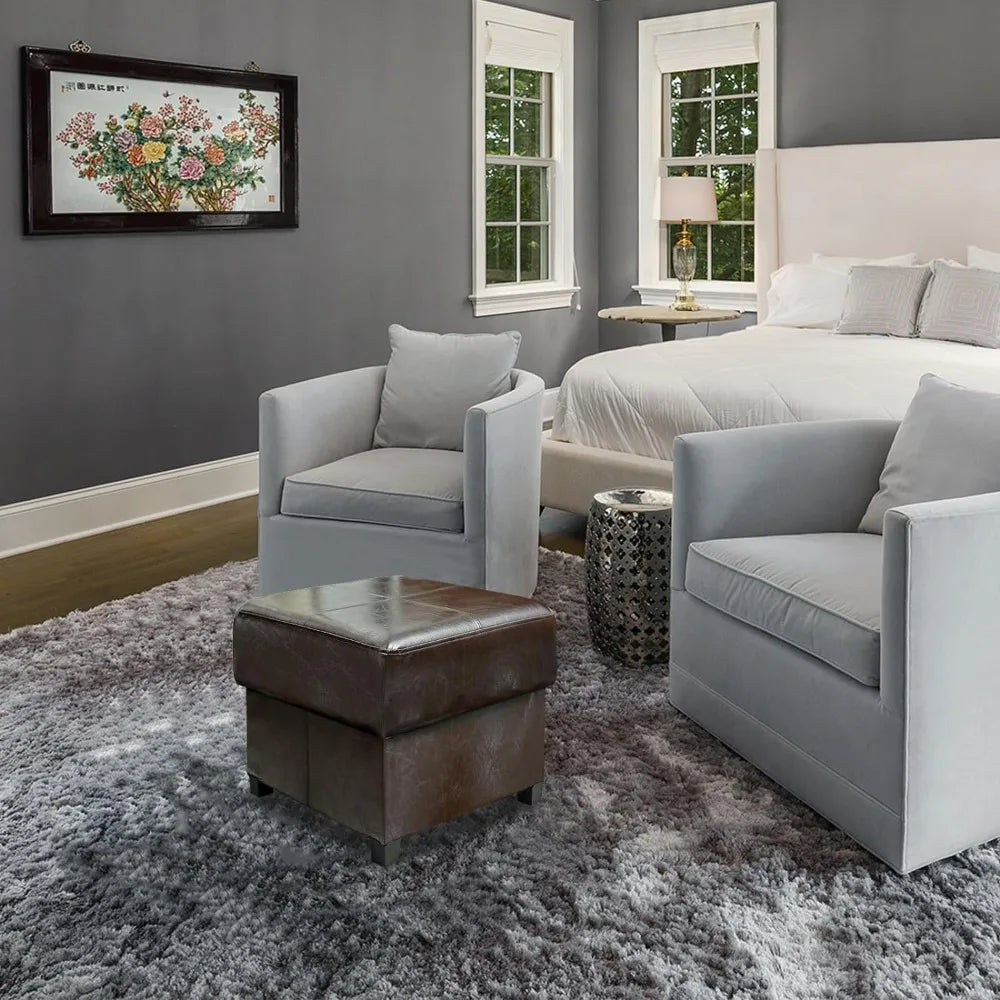 Elegant Multipurpose: PU Leather Storage Ottoman Cube