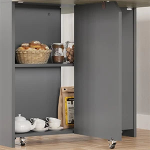 Multifunction Space Saver: Folding Dining Table with Storage on Wheels