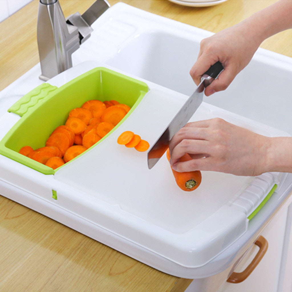 All-in-One Kitchen Essential: Multi-Function Cutting Board & Sink Basket