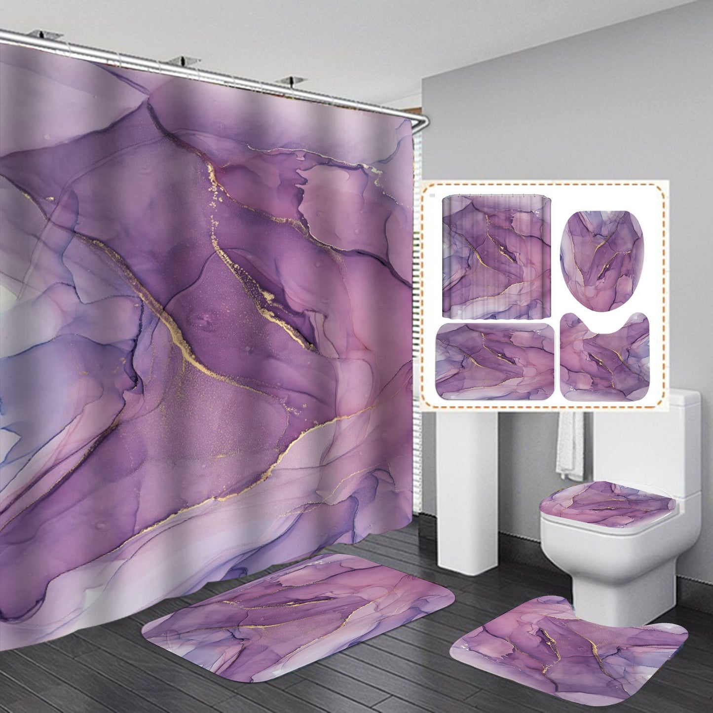 Like Modern Flair?  Try Our 3D Geometric Shower Curtain & Bath Mat Set