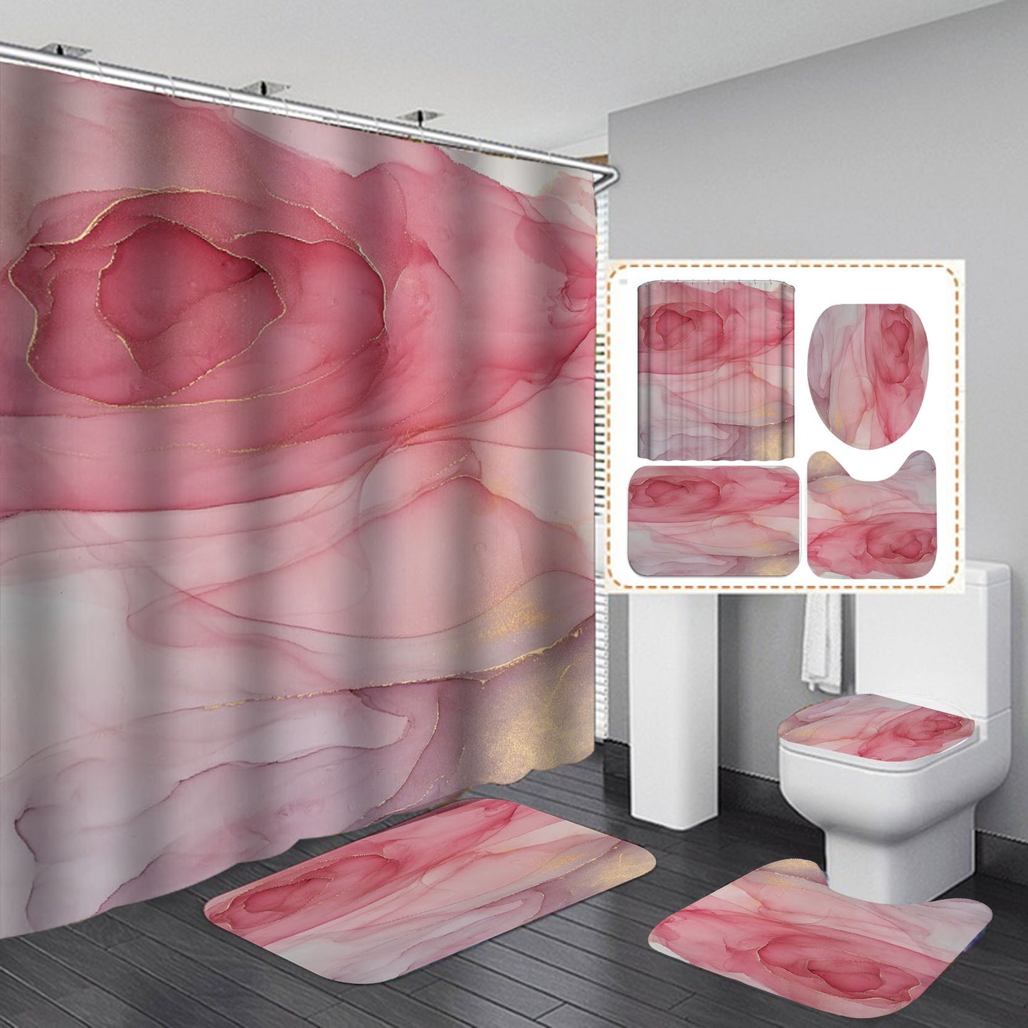 Like Modern Flair?  Try Our 3D Geometric Shower Curtain & Bath Mat Set