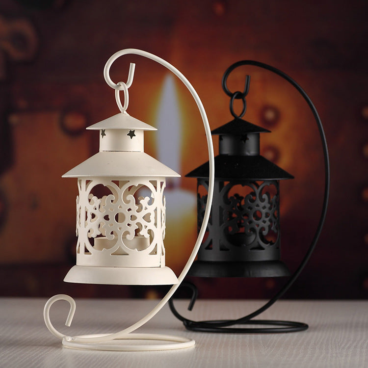 Balcony Glow: European Style Wrought Iron Candle Holder