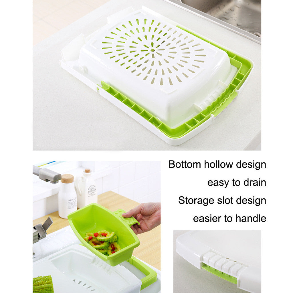 All-in-One Kitchen Essential: Multi-Function Cutting Board & Sink Basket