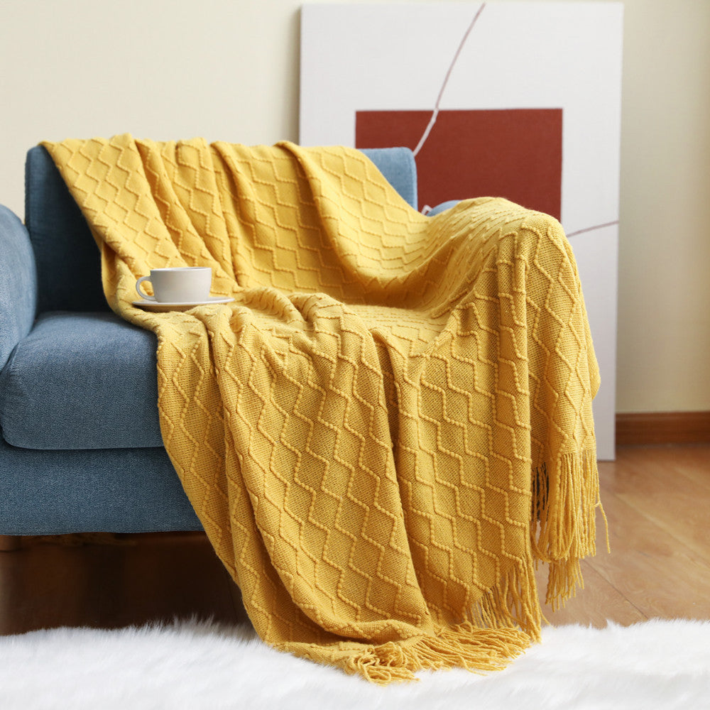 Warmth and Style: Cozy Nordic Knitted Blanket