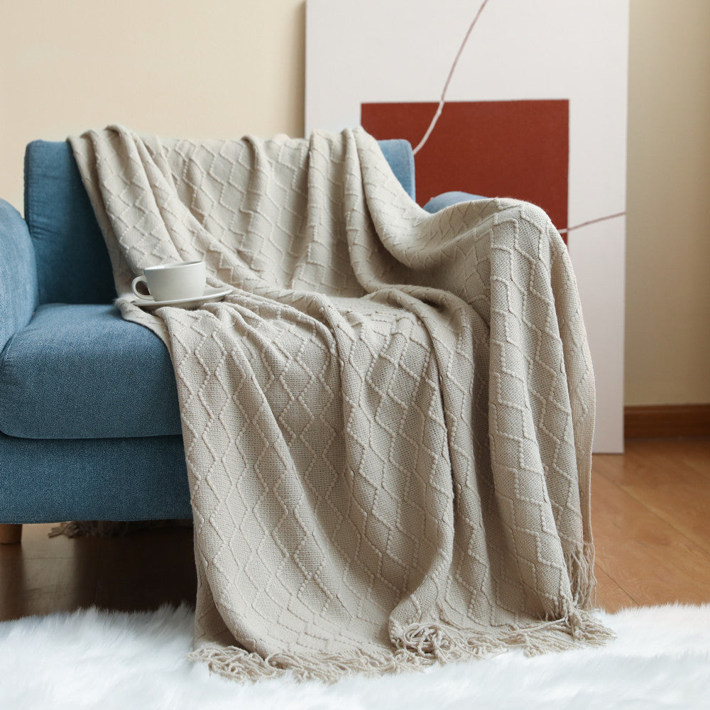 Warmth and Style: Cozy Nordic Knitted Blanket