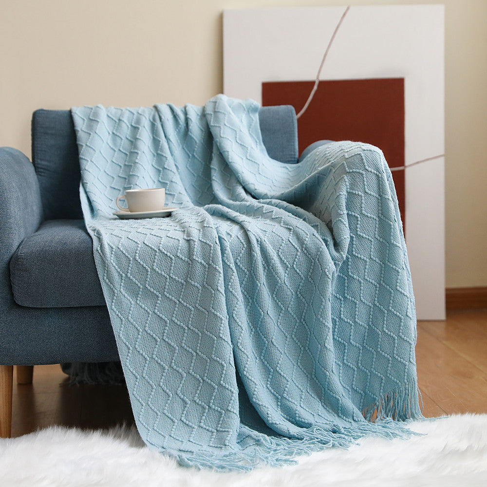 Warmth and Style: Cozy Nordic Knitted Blanket