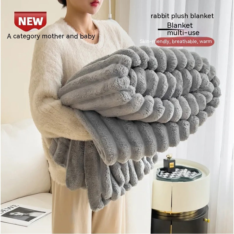 Velvet Luxury: Plush Fur Balcony Blanket