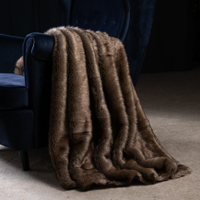 Decadent Comfort: Dark Sable Faux Fur Blanket