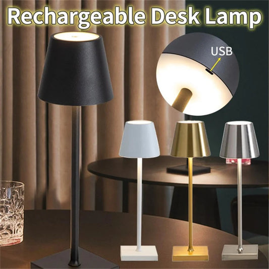 Sleek Ambiance: USB Rechargeable LED Desk Lamp