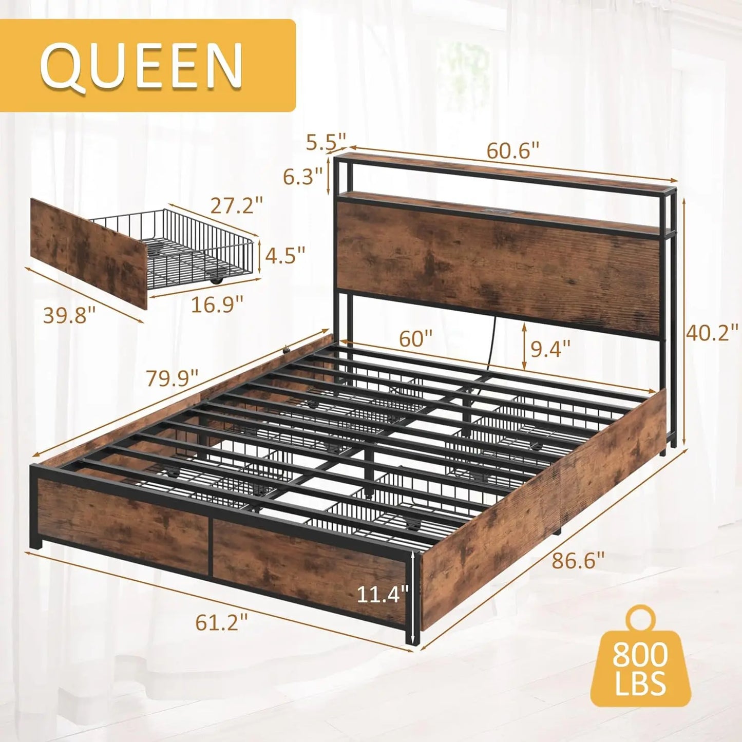 Need Multi-Function Storage Bed Frame? Try our LED Queen Bed.