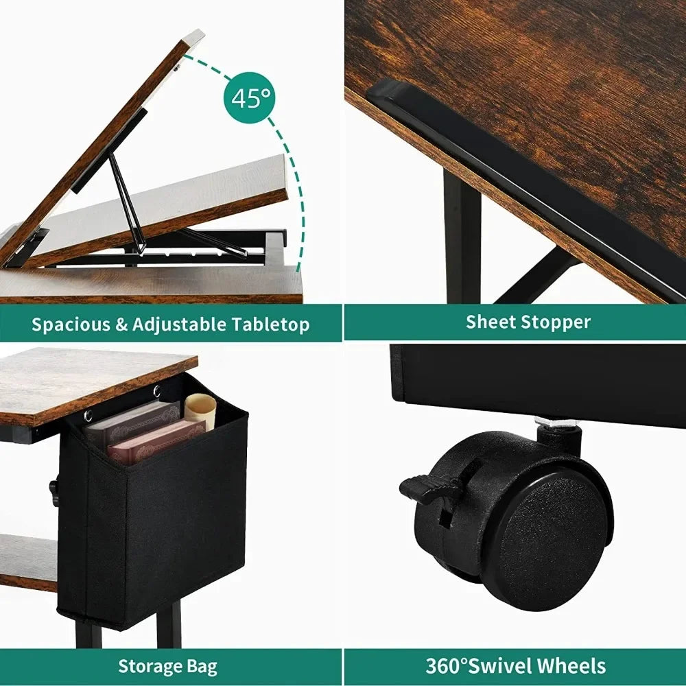 Dynamic Workspace: Portable Laptop Table with Charging Station