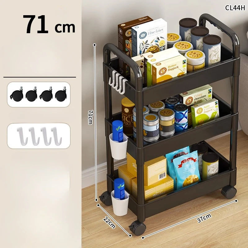 Versatile Mobile Storage: Multi-Layer Small Cart with Wheels