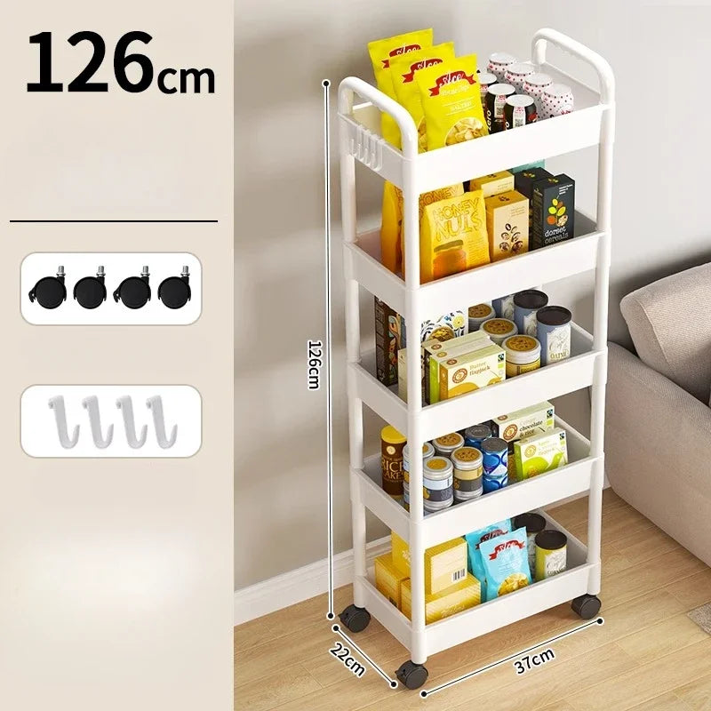 Versatile Mobile Storage: Multi-Layer Small Cart with Wheels