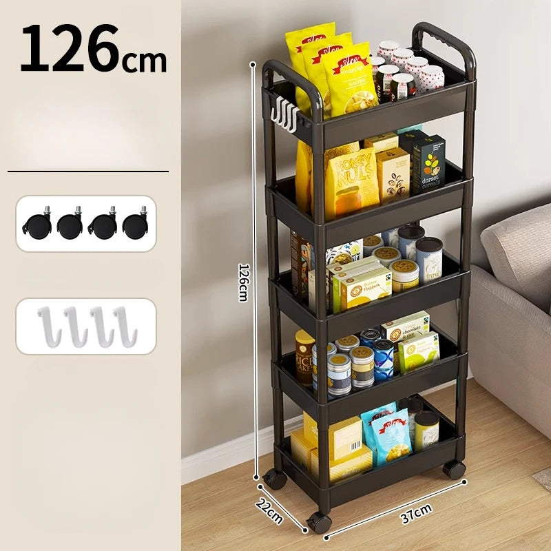 Versatile Mobile Storage: Multi-Layer Small Cart with Wheels