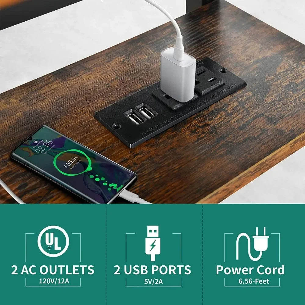 Dynamic Workspace: Portable Laptop Table with Charging Station