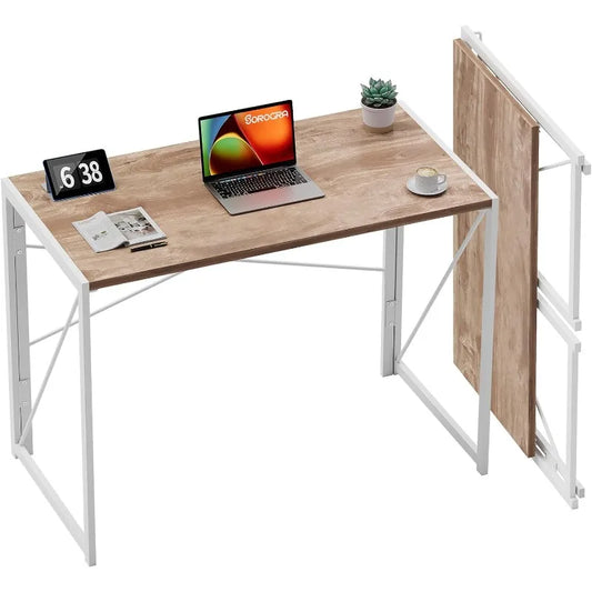 Instant Multifunctional Workspace: No-Assembly Folding Desk, 39.4 Inches