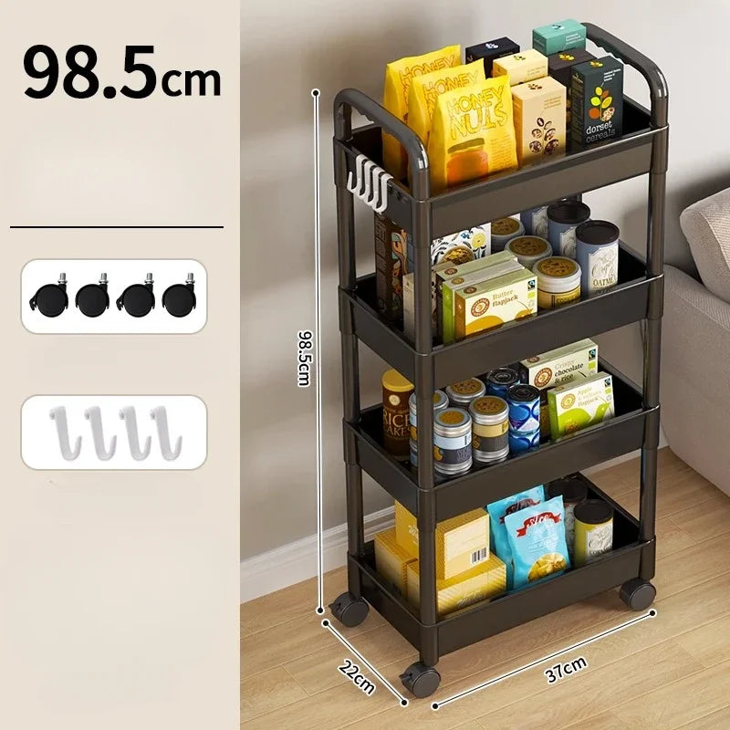 Versatile Mobile Storage: Multi-Layer Small Cart with Wheels