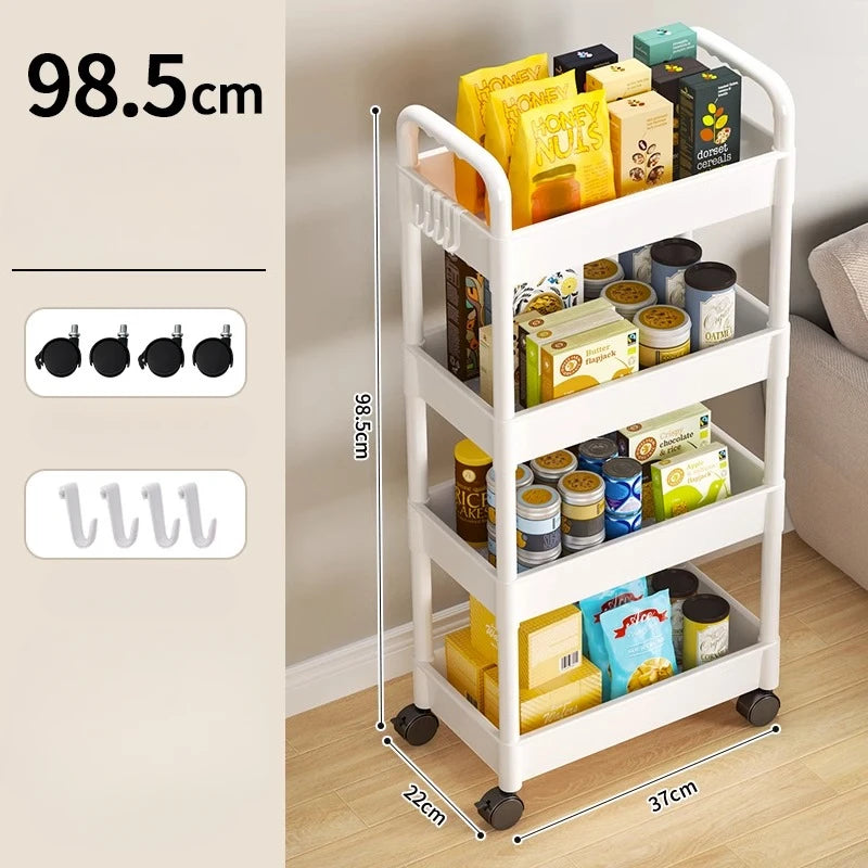 Versatile Mobile Storage: Multi-Layer Small Cart with Wheels