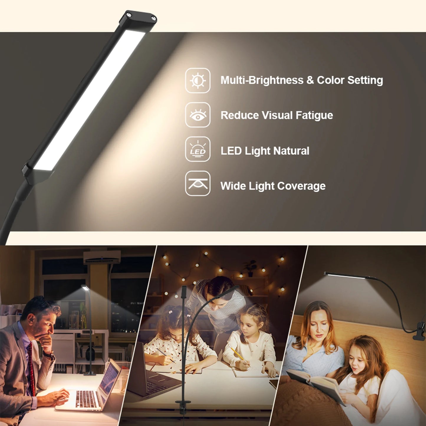 Focused Lighting: 10W LED Desk Lamp with Clamp