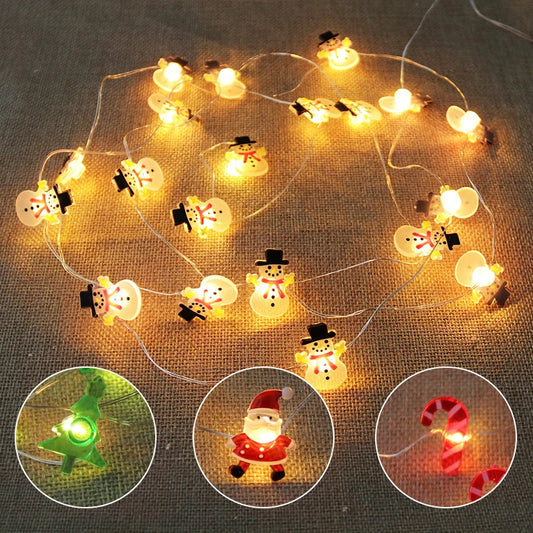 Festive Sparkle: Santa Claus & Snowflake LED Light String