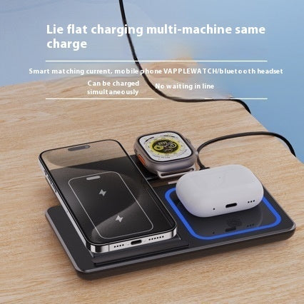 Streamline Charging: 15W 3-in-1 Fast Wireless Charger Stand for iPhone