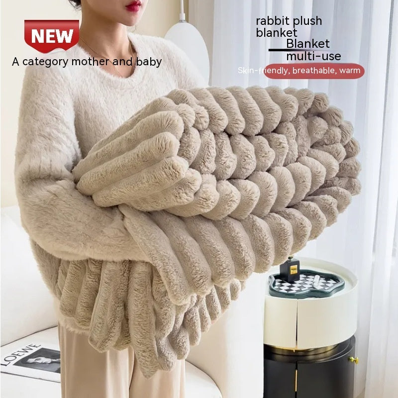 Velvet Luxury: Plush Fur Balcony Blanket