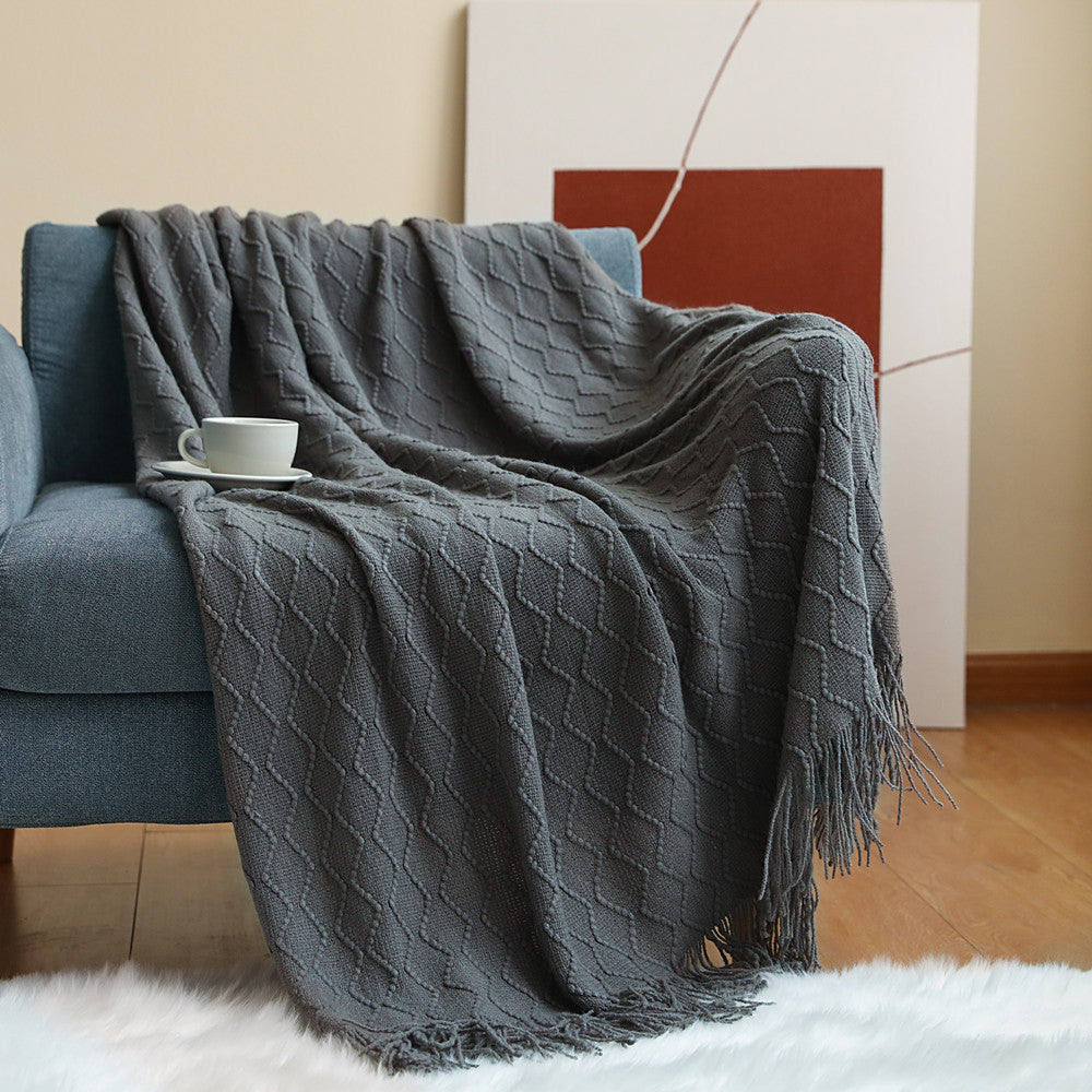 Warmth and Style: Cozy Nordic Knitted Blanket