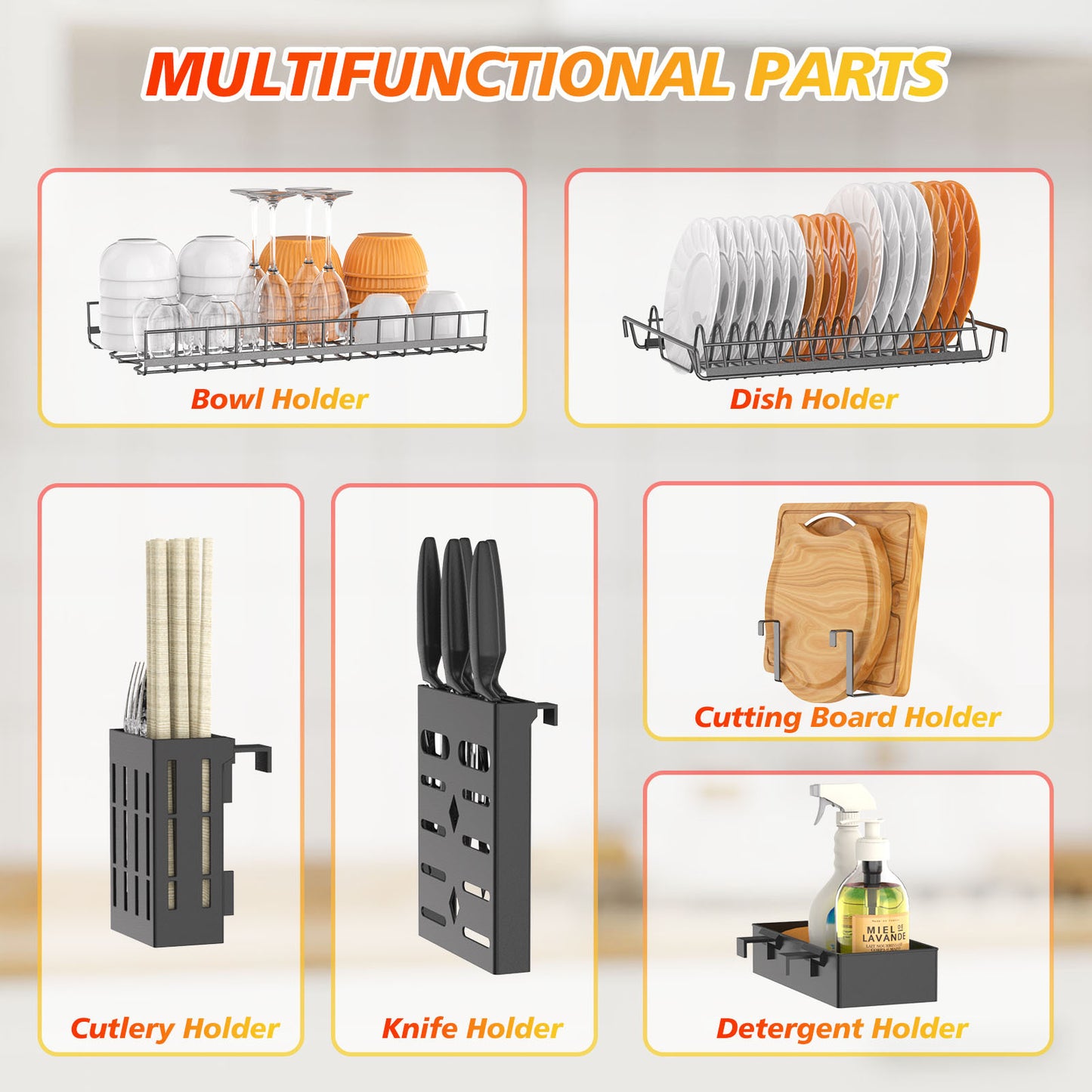 Efficient Kitchen Helper: Over-the-Sink 2-Tier Dish Drying Rack
